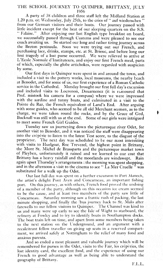 Trip to Quimper 1956